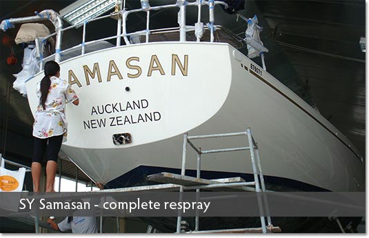 SY Samasan: complete respray Thailand boat refit Phuket